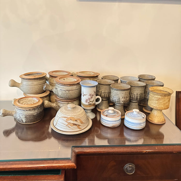 VINTAGE POTTERY GROUPING (WINE CHALICES AND MORE) - P116
