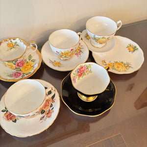 VINTAGE TEACUPS AND SAUCERS (LAVENDER ROSE AND MORE) - P120