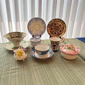 VINTAGE CHINA GROUPING (DISPLAY TEACUPS AND MORE) - P125