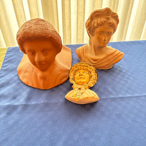 VINTAGE BUSTS AND STONEWARE WALL HANGING - P126