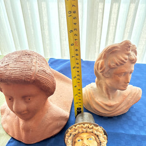 VINTAGE BUSTS AND STONEWARE WALL HANGING - P126