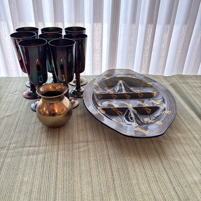 SILVER PLATED GROUPING (WINE GLASSES AND MORE) - P127