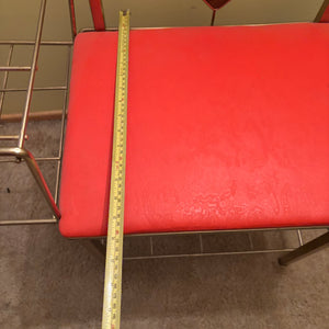 MCM Telephone Table with Brass Frame and Wood Details - R320