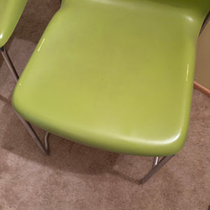 Set of 2 Green MCM Gerd Lang SWING SM400K Stacking Chairs - R323
