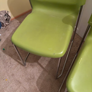 Set of 2 Green MCM Gerd Lang SWING SM400K Stacking Chairs - R323
