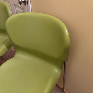 Set of 2 Green MCM Gerd Lang SWING SM400K Stacking Chairs - R323