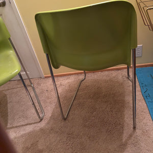 Set of 2 Green MCM Gerd Lang SWING SM400K Stacking Chairs - R323