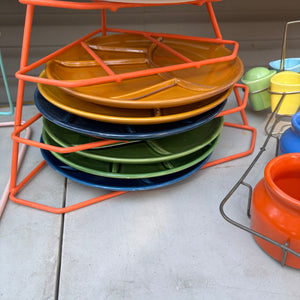 MCM Grouping (Porcelain Fondue Plates, Oxford Ware Pots and More) - R326