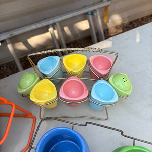 MCM Grouping (Porcelain Fondue Plates, Oxford Ware Pots and More) - R326