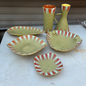 6 Piece MCM Made in Germany Pottery Set - R328