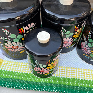 Vintage Ransburg Tin Cannister Set and 4 Placemats - R329