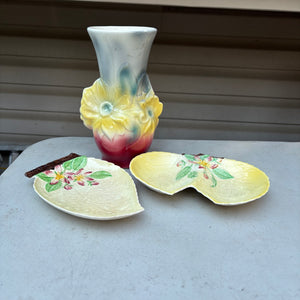 Vintage Vase and Vintage Carlton Ware Trays - R332