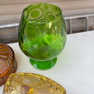 Brown, Amber and Green Vintage Glass Grouping - R338