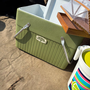 6 Piece Vintage Grouping (Large Wicker Basket, Cooler and More) - R341
