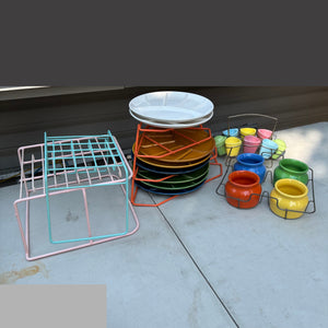 MCM Grouping (Porcelain Fondue Plates, Oxford Ware Pots and More) - R326