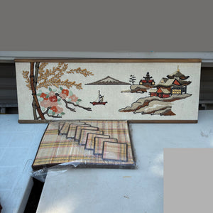 12" x 36" Vintage Asian Artwork and Vintage Placemat Set - R339