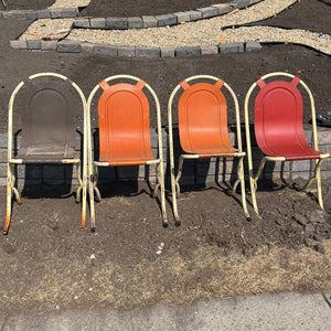 Set of 4 1950s Harry Sebel Stak-a-Bye Industrial Metal Chairs - R357