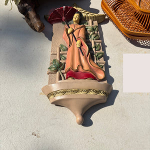 Vintage Grouping (Asian Chalkware Wall Hanging and More) - R376