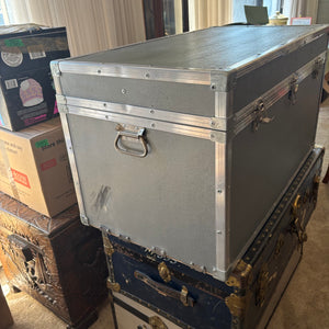 GREY TRUNK WITH CARPETED LINING (DENTED AND SCRATCHED) - P250