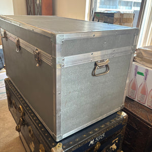 GREY TRUNK WITH CARPETED LINING (DENTED AND SCRATCHED) - P250