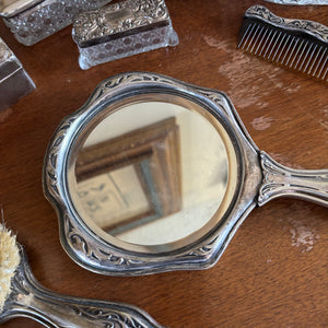 ANTIQUE DRESSING TABLE ITEMS (STAMPED SILVER AND MORE) - P341