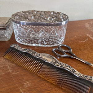 ANTIQUE DRESSING TABLE ITEMS (STAMPED SILVER AND MORE) - P341