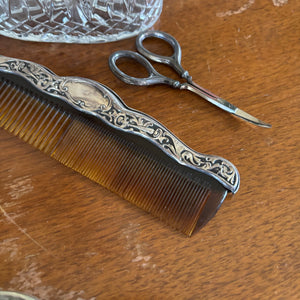 ANTIQUE DRESSING TABLE ITEMS (STAMPED SILVER AND MORE) - P341