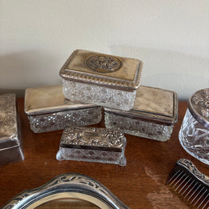 ANTIQUE DRESSING TABLE ITEMS (STAMPED SILVER AND MORE) - P341