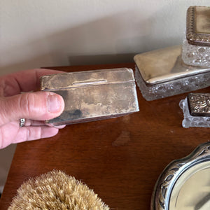 ANTIQUE DRESSING TABLE ITEMS (STAMPED SILVER AND MORE) - P341