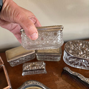 ANTIQUE DRESSING TABLE ITEMS (STAMPED SILVER AND MORE) - P341
