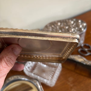 ANTIQUE DRESSING TABLE ITEMS (STAMPED SILVER AND MORE) - P341