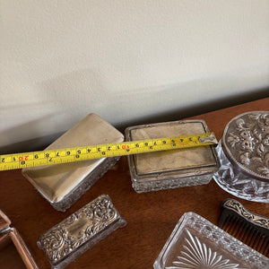ANTIQUE DRESSING TABLE ITEMS (STAMPED SILVER AND MORE) - P341