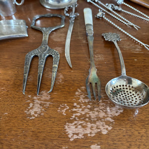 VINTAGE SILVER PLATED AND MORE GROUPING - P343