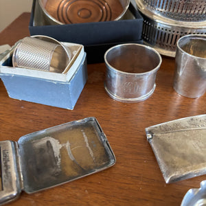 VINTAGE SILVER PLATED AND MORE GROUPING - P343