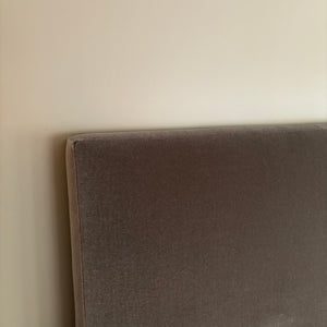 70” Tall King Size Grey/Brown Velvety Fabric Wall Mounted Headboard - M319