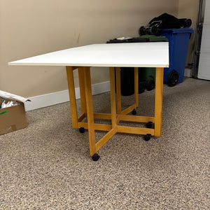 Cutting Table with Drop Down Sides and Wheels - M325