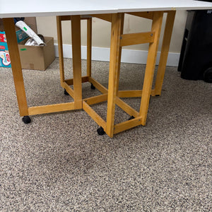 Cutting Table with Drop Down Sides and Wheels - M325