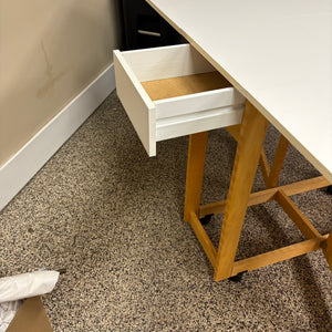 Cutting Table with Drop Down Sides and Wheels - M325