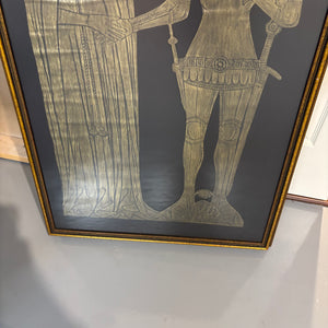 42" x 36" Framed Sir Edward & Lady Elyne Cerne Brass Rubbing - M331