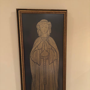 40" x 16" Framed Lady Jemima Wilson Brass Rubbing - M337