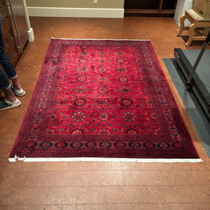 5'7" x 7'10" Vintage Afghan Wool Area Rug - M349