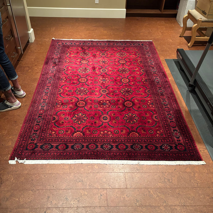 5'7" x 7'10" Vintage Afghan Wool Area Rug - M349