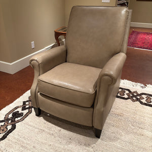 Like New Ethan Allen Beige Leather Electric Recliner - M351