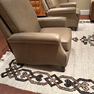 Like New Ethan Allen Beige Leather Electric Recliner - M351