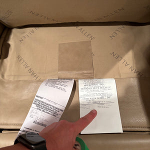 Ethan Allen Beige Leather Chair (does not recline as power cord is missing) - M352