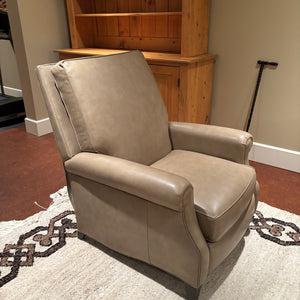 Ethan Allen Beige Leather Chair (does not recline as power cord is missing) - M352