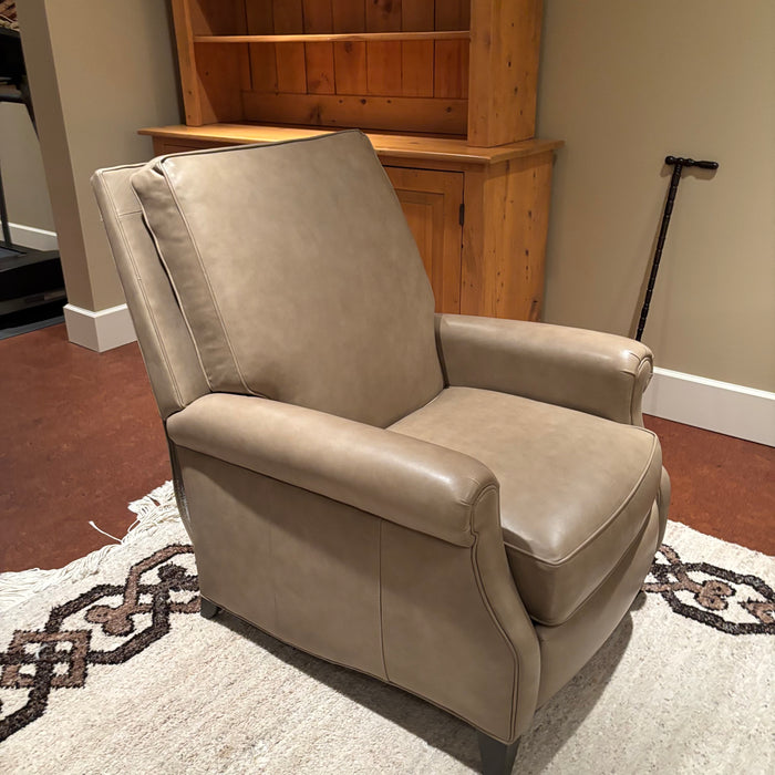 Ethan Allen Beige Leather Chair (does not recline as power cord is missing) - M352