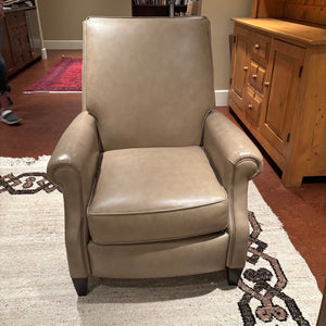 Ethan Allen Beige Leather Chair (does not recline as power cord is missing) - M352