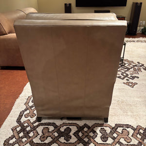 Ethan Allen Beige Leather Chair (does not recline as power cord is missing) - M352