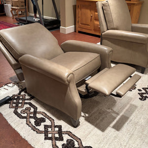 Like New Ethan Allen Beige Leather Electric Recliner - M351
